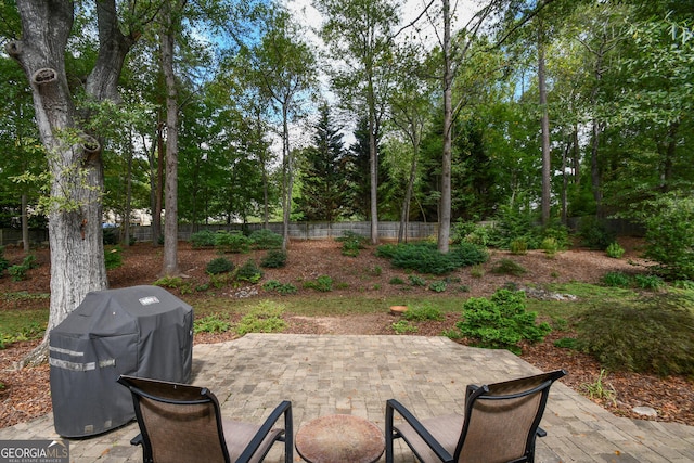 view of patio featuring area for grilling