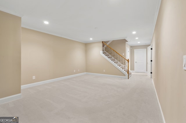 interior space featuring crown molding