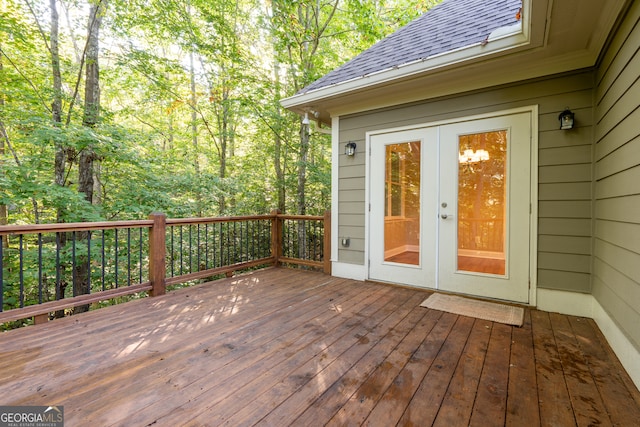 deck featuring french doors