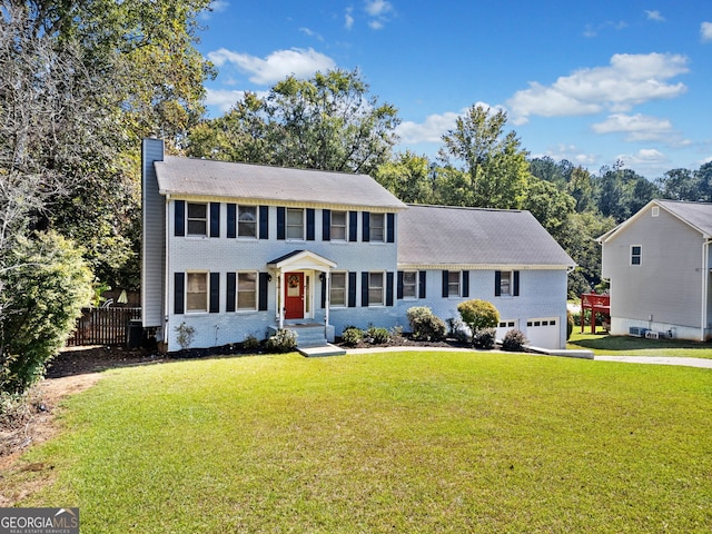 colonial house with a front lawn