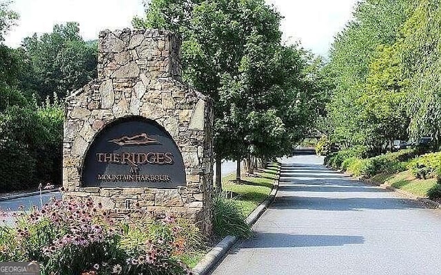 view of community sign