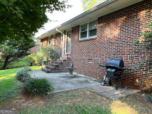 view of patio with grilling area