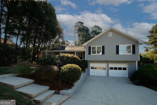 view of front of house with a garage