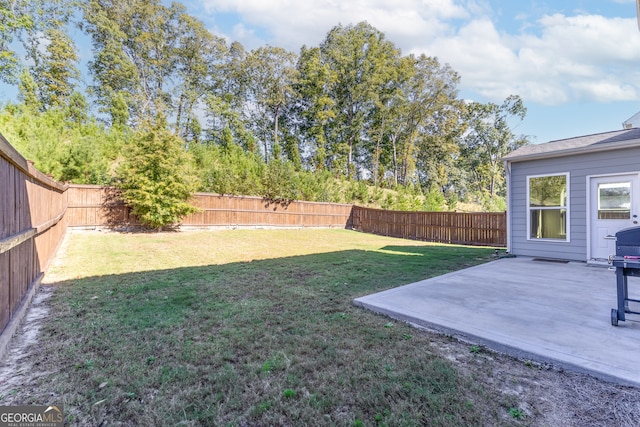 view of yard featuring a patio area