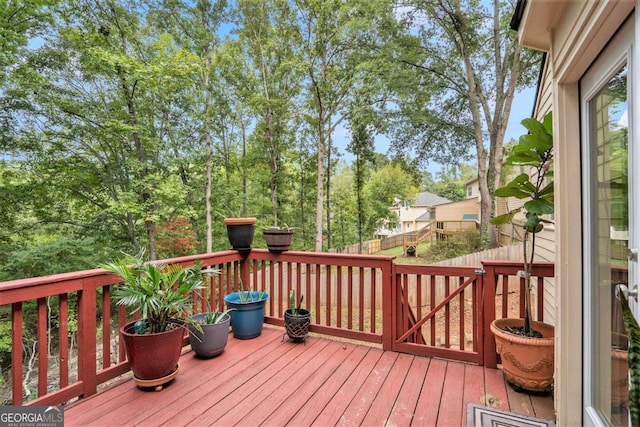 view of wooden deck