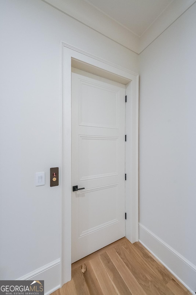 doorway featuring light hardwood / wood-style flooring