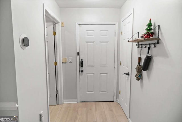 entryway featuring light hardwood / wood-style flooring