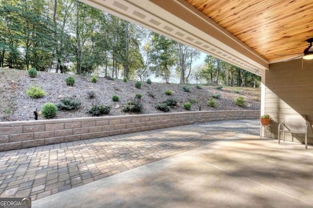 view of patio / terrace with ceiling fan