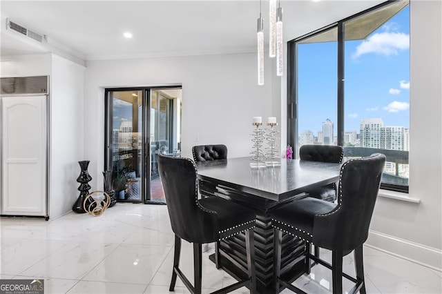 dining room featuring a healthy amount of sunlight