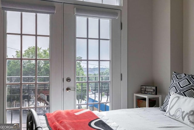 bedroom with french doors