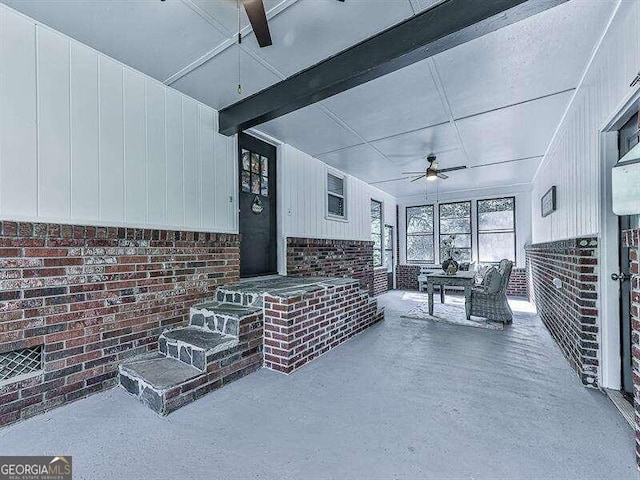 view of patio / terrace featuring ceiling fan