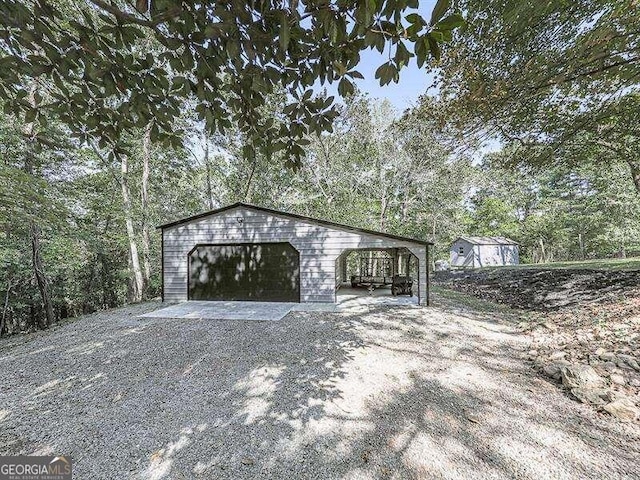 view of garage