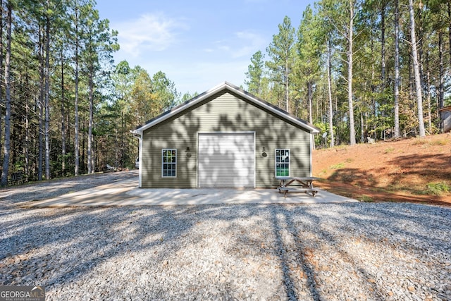 view of garage