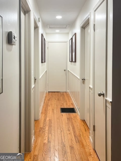 hallway featuring light hardwood / wood-style floors