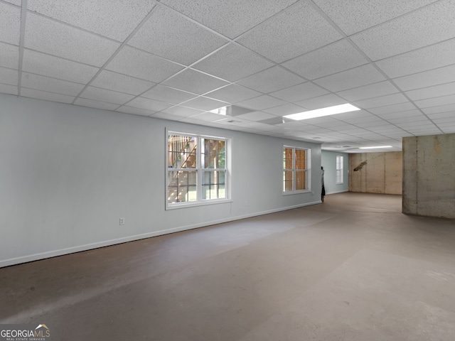 basement with a drop ceiling