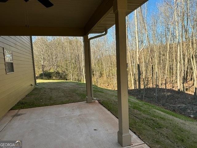 view of patio / terrace with ceiling fan