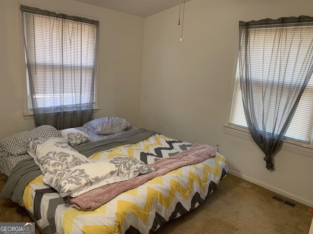 bedroom with carpet flooring