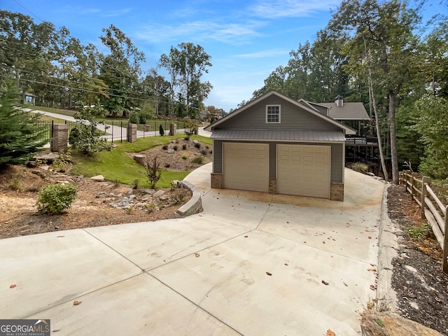 view of garage