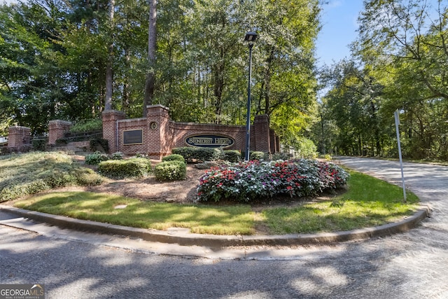 view of community sign