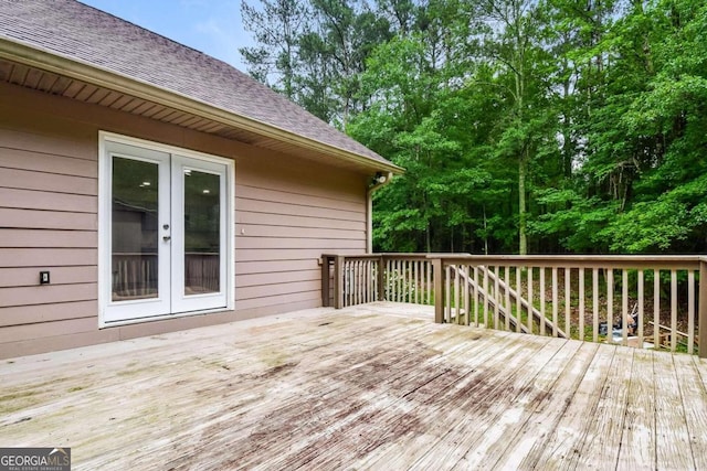 deck with french doors