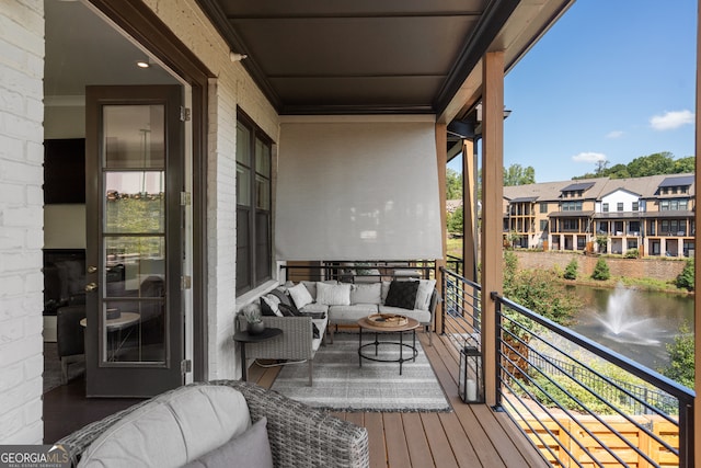 balcony with a water view