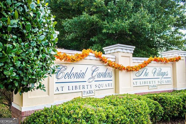 view of community sign