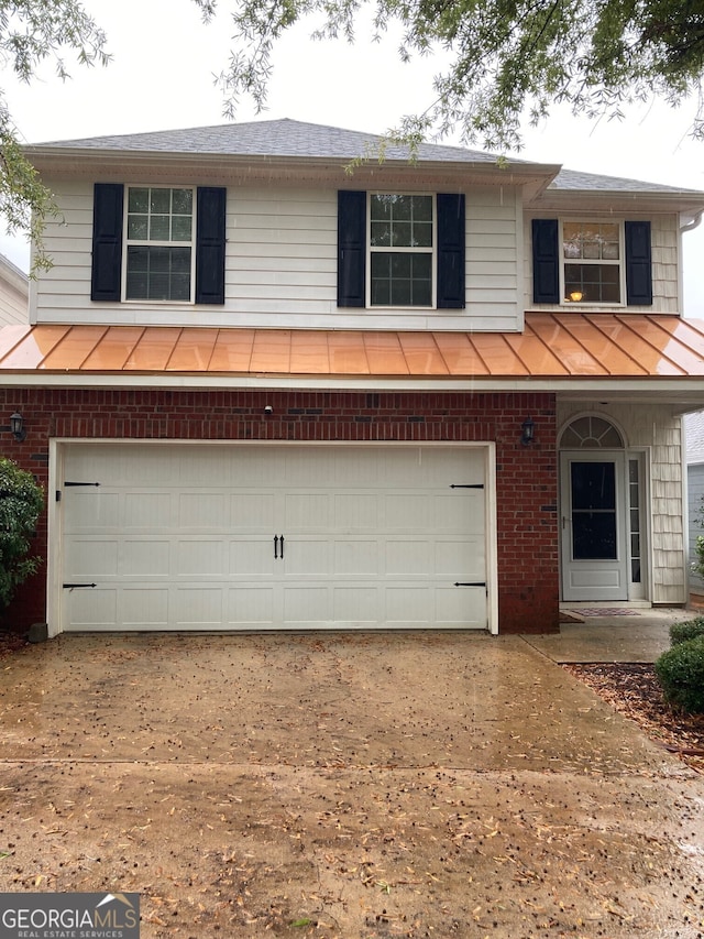 front facade featuring a garage