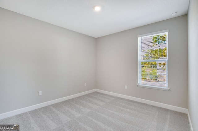 spare room featuring light colored carpet