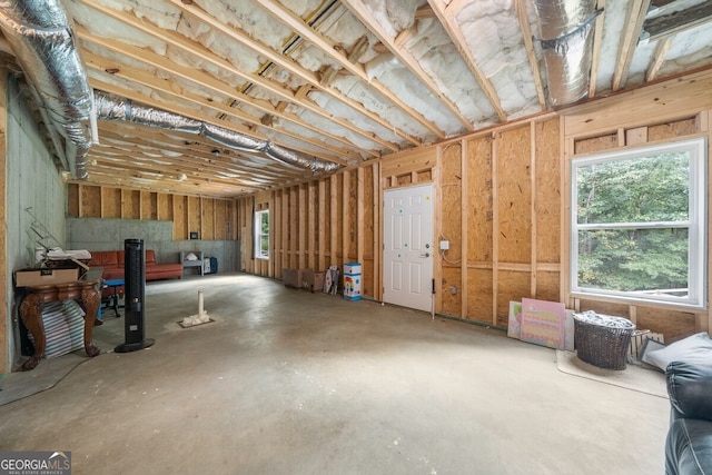 interior space featuring concrete floors