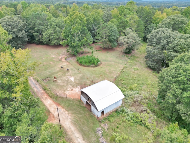 bird's eye view featuring a rural view