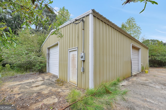 view of garage