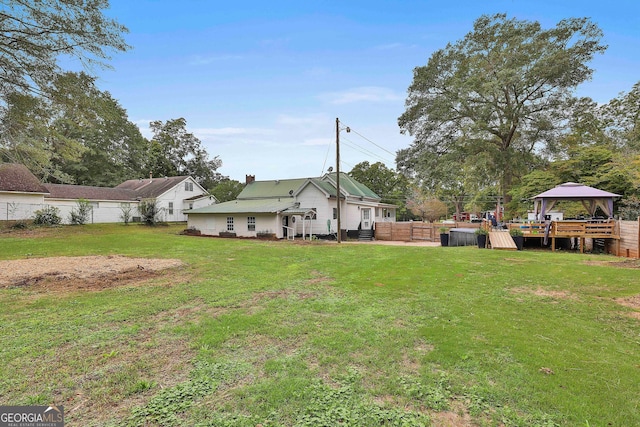 view of yard with a gazebo