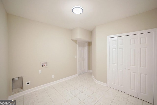 washroom featuring hookup for a washing machine and hookup for an electric dryer