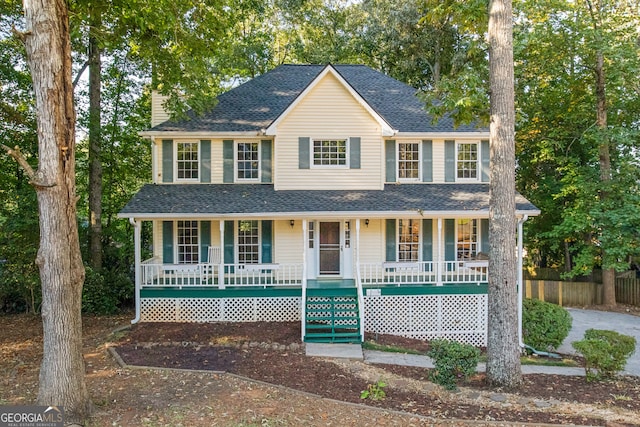 view of front of home with a porch