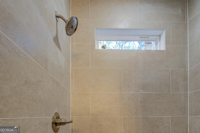 room details with a tile shower