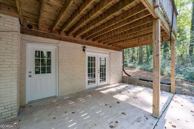 view of patio / terrace featuring french doors