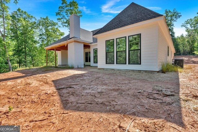 107 Marks Way, Canton, GA 30115 - rear view of property with a chimney and a shingled roof
