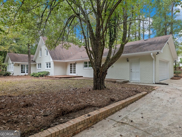 exterior space featuring a garage