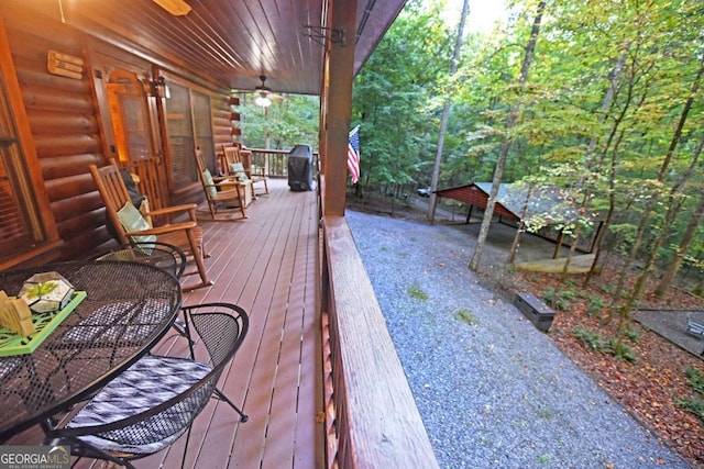 view of wooden terrace