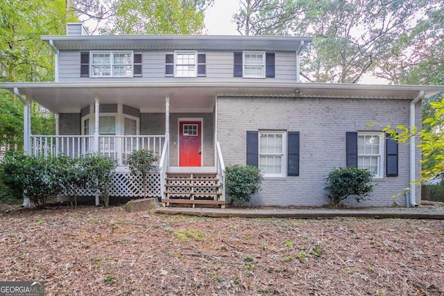 view of front of home featuring covered porch