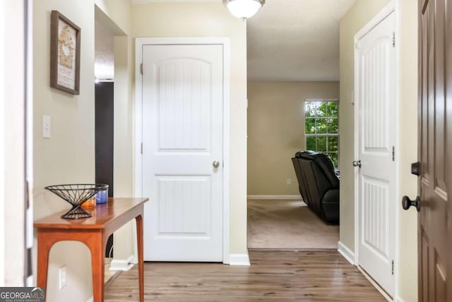 hallway featuring hardwood / wood-style floors