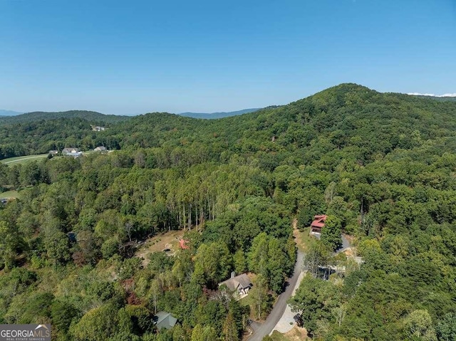 aerial view with a mountain view