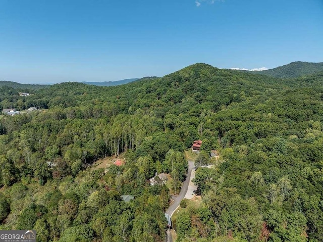 aerial view featuring a mountain view