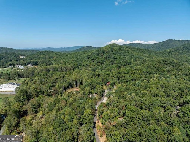 bird's eye view with a mountain view