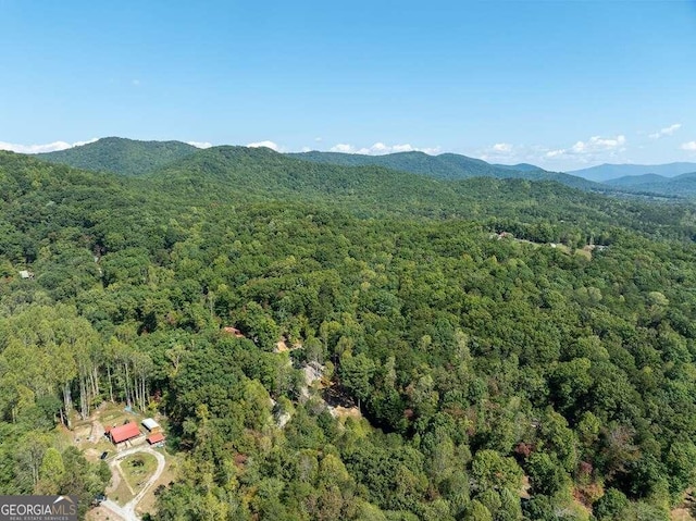 drone / aerial view with a mountain view