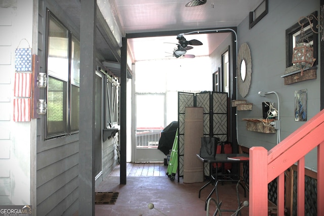 interior space with concrete floors