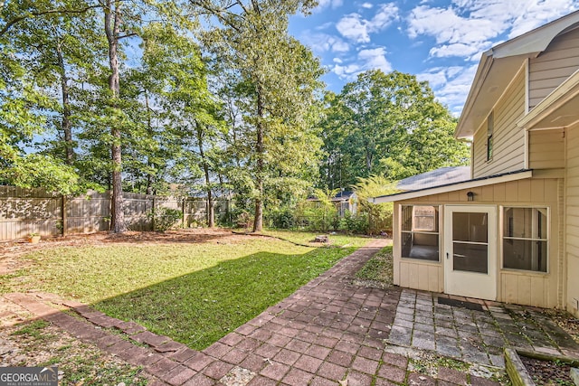 view of yard with a patio