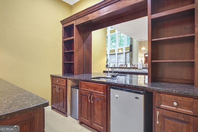 1565 Mountain Shadow Trl, Stone Mountain, GA 30087 - bar with bar, a sink, and light tile patterned floors