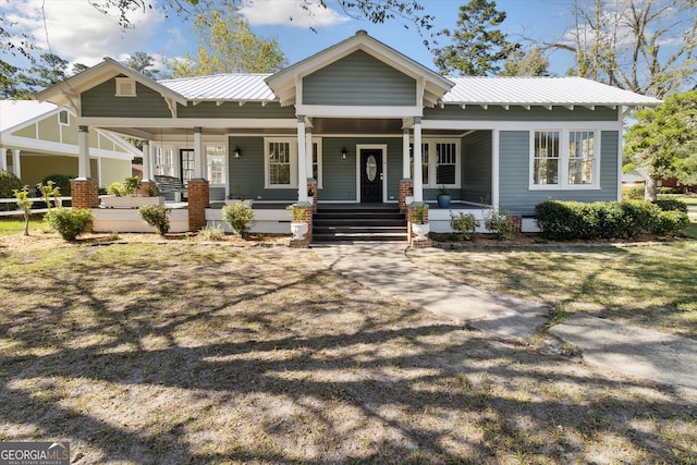 craftsman inspired home with covered porch