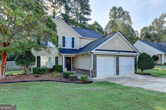 front facade with a front lawn